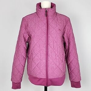 High Sierra Women's Insulated Heathered  Pink Zip Up Quilted Bomber Jacket Sz XL